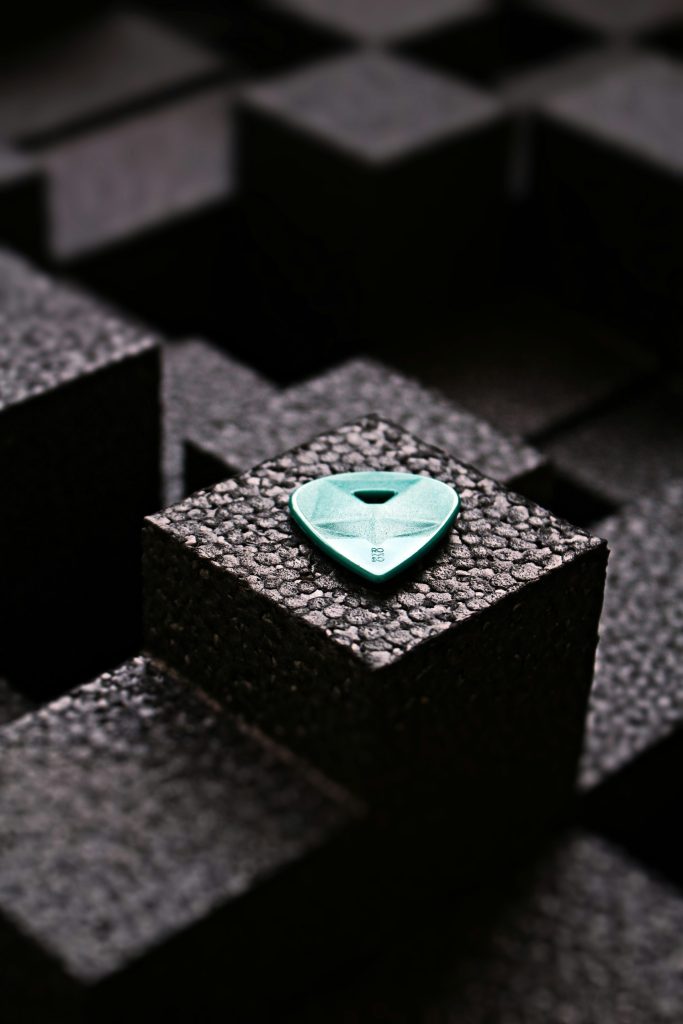 a close up of a black and white object